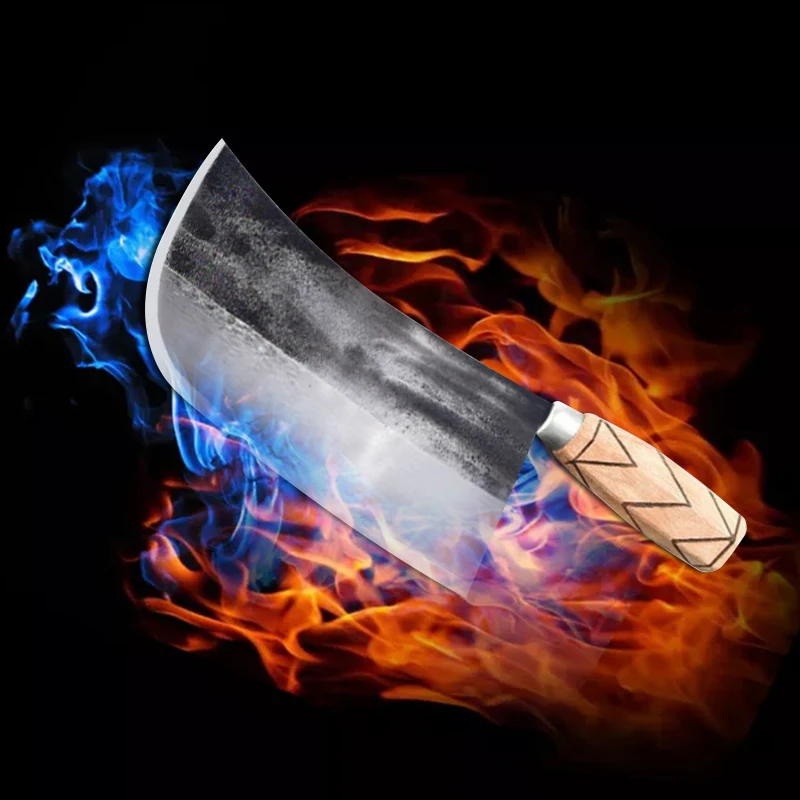 Dövme Mutfak Bıçağı Yüksek Karbon Kaplı Çelik Cleaver Bıçak Et Kemik Balık Meyve Sebze kasap bıçağı Çin şef bıçağı