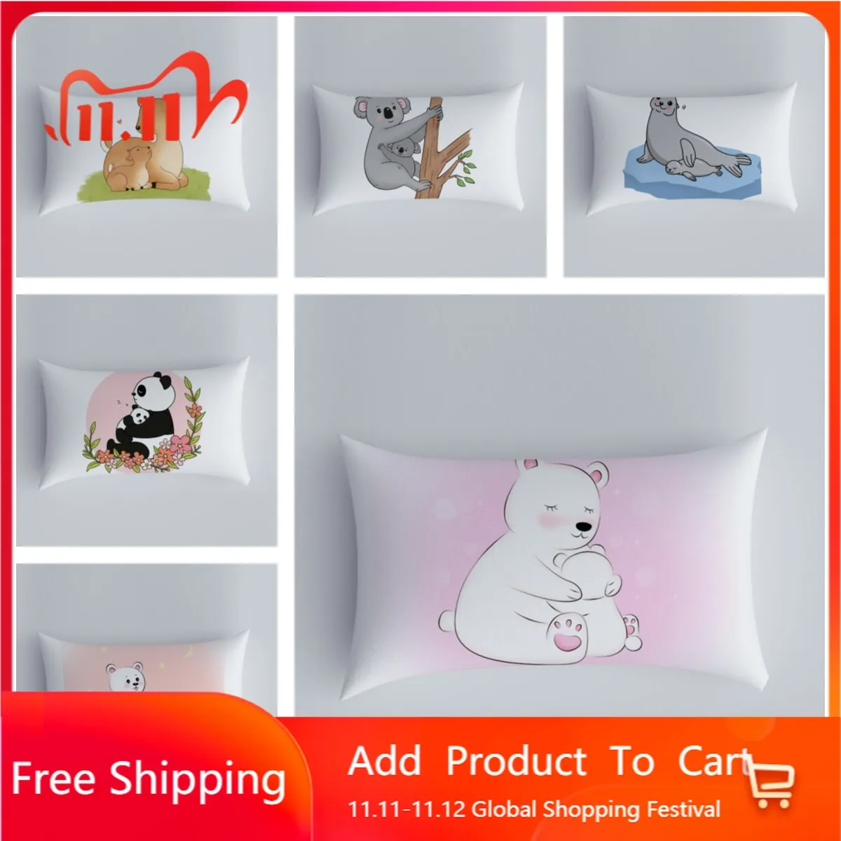 Ebeveyn-çocuk serisi yastık hayvan desen minder örtüsü yastık oturma odası kanepe ev dekorasyon yastık kılıfı özelleştirilebilir