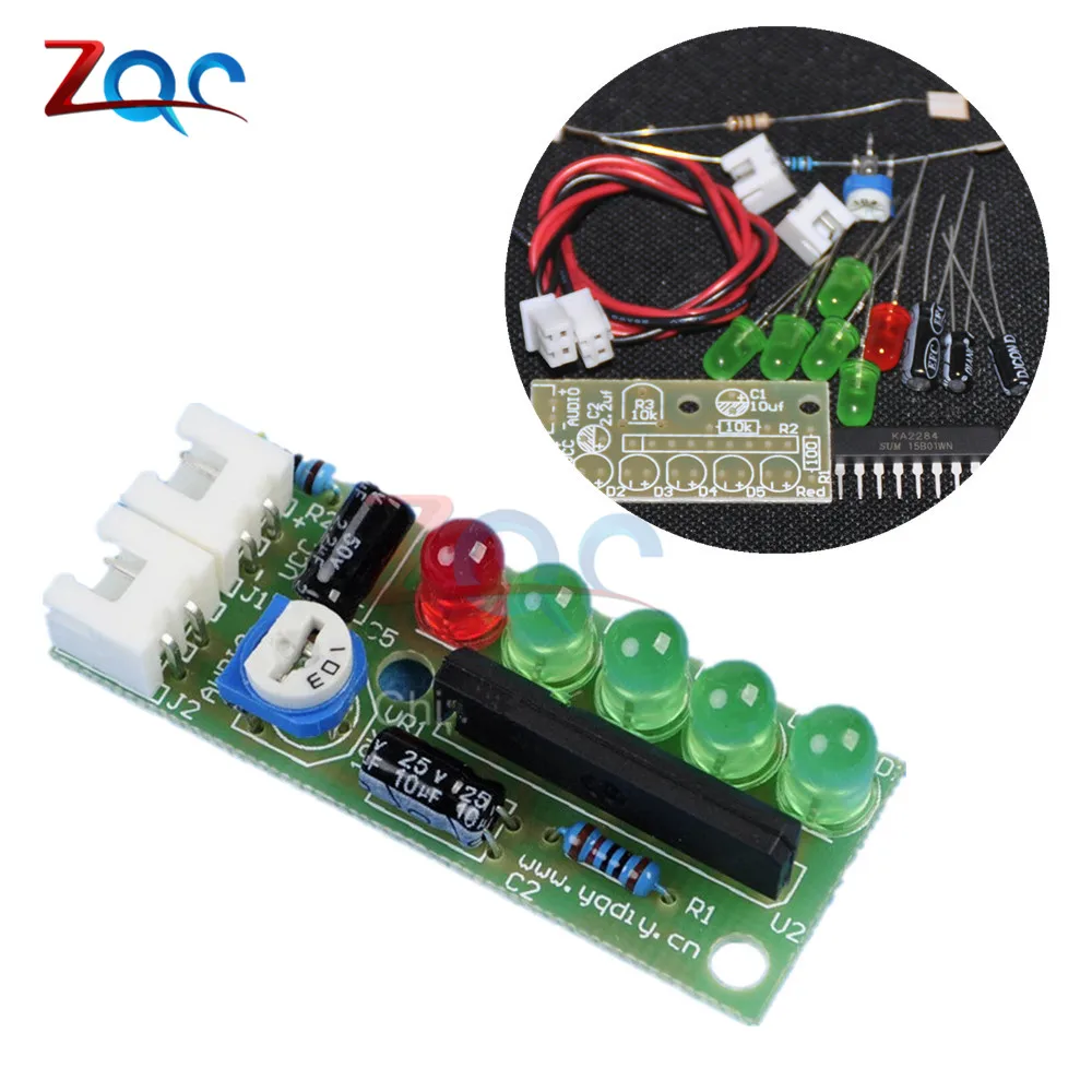 Elektronik DIY Kiti KA2284 DIY KİTİ Ses Seviyesi Göstergesi Paketi Trousse Parçaları 5mm kırmızı Yeşil LED Seviye Göstergesi 3.5-12V
