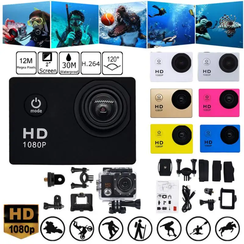 En Sıcak Su Geçirmez Kamera 1080 P 32 GB Spor Açık Dalış Bisiklet Kamera Kamera Mini DV Video Camera12MP SJ4000 Gopro İçin