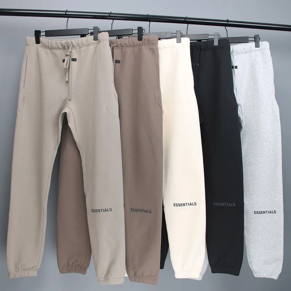 ESSENTİALS Pantolon Erkekler Sonbahar ve Kış Sweatpants Yüksek Kaliteli %100 % pamuklu pantolon Kauçuk Mektup Baskı Hip Hop Streetwear