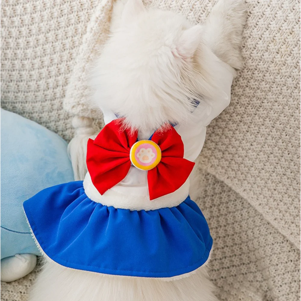Evcil hayvan Giysileri Sonbahar Kış Kedi Sıcak Elbise Küçük Köpek Moda Yün Kazak Köpek Sevimli Ceket Prenses İlmek Etek Kaniş Yorkshire