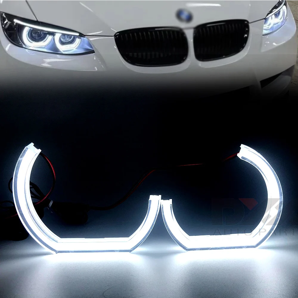 F30 F35 C Tipi LED Melek Gözler Halka Akrilik Kristal Şeffaf Kılıf DRL BMW F31 F10 F13 2010-2012 Xenon Far