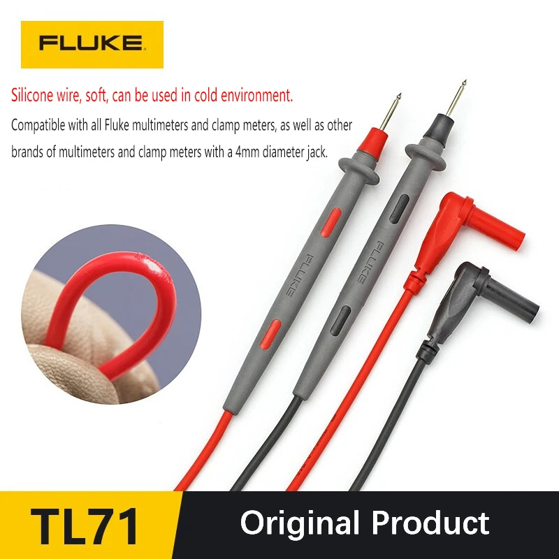 FLUKE Test Uçları TL30 TL71 TL75 TL175 Yüksek Dereceli Silikon Yumuşak Multimetre Aksesuarları Adanmış Probu Tel Kalem Kablo