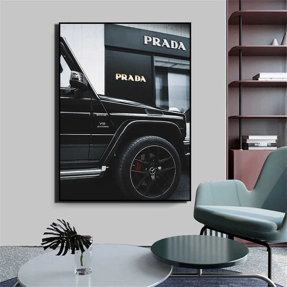G Sınıfı X Mağaza Posteri duvar sanatı tuval yağlıboya Baskı Lüks Moda Süper Araba Resim Oturma Odası için Ev Nordic Dekor Posterleri