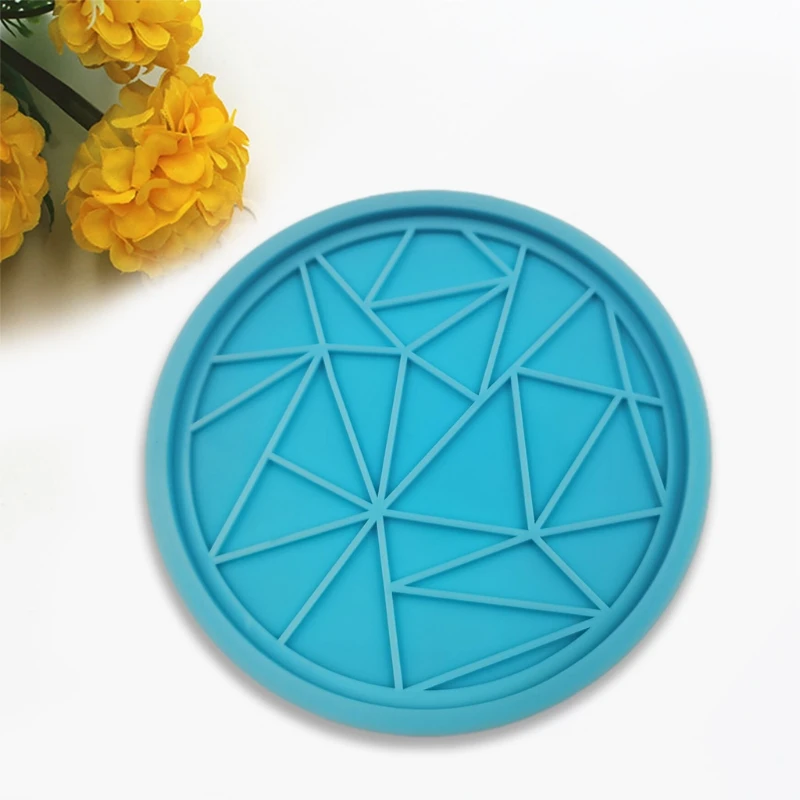 Geometrik Daire Yuvarlak Şekil Coaster Epoksi Reçine Kalıp Fincan Mat Pad Silikon Kalıp DIY El Sanatları Döküm Aracı