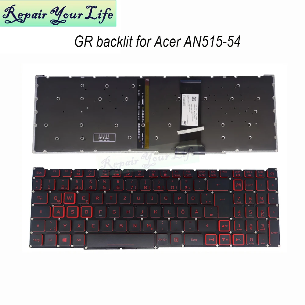 GR Almanya Acer Nitro İçin italyan Kırmızı Aydınlatmalı klavye-54 AN517--43 AN515--51 LG5P-5 AN515 52 AN515 44 AN715 AN517 N90BRL Yeni