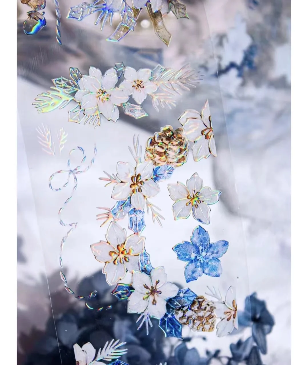Güzel Kar Jingle Çiçek Gökkuşağı Parlak Washi evcil hayvan bandı Planlayıcısı DIY Kart Yapımı Scrapbooking Planı Dekoratif Sticker