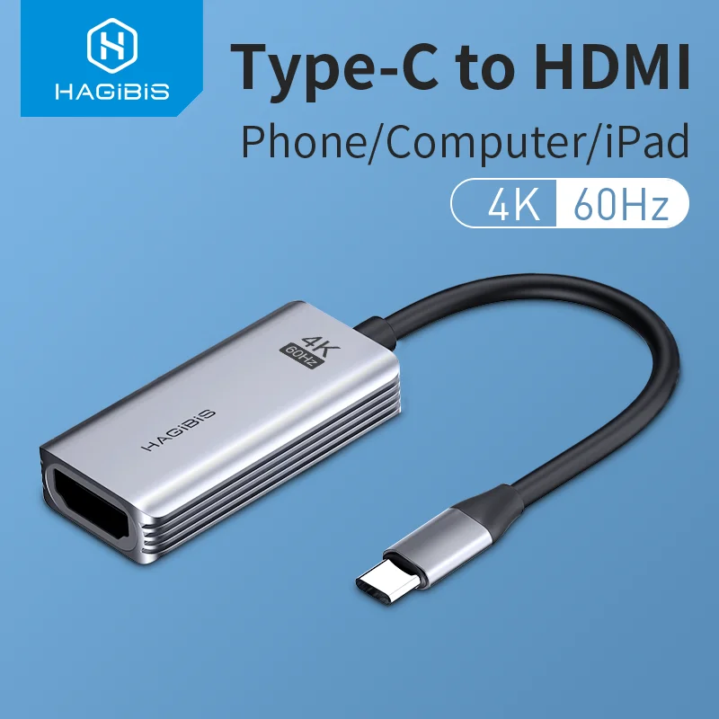 Hagibis USB C HDMI adaptörü 4 K 60 hz/30 hz Kablo Tipi C HDMI için MacBook Pro Hava iPad Pro Pixelbook XPS Galaxy Thunderbolt 3