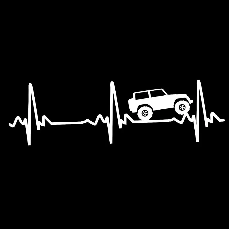 Hiçbir Arka Plan SUV Offroad Kalp Atışı EKG Vinil Çıkartması Araba Sticker Su Geçirmez Oto Dekorasyon Araba gövde koruyucu Arka Cam K78