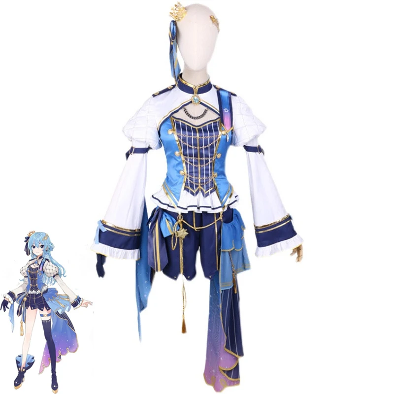 Hololive VTuber Hoshimachi Suisei Cosplay Kostümleri Sevimli Dans Elbise Idol Cosplay Suit Cadılar Bayramı Karnaval Üniforma Custom Made