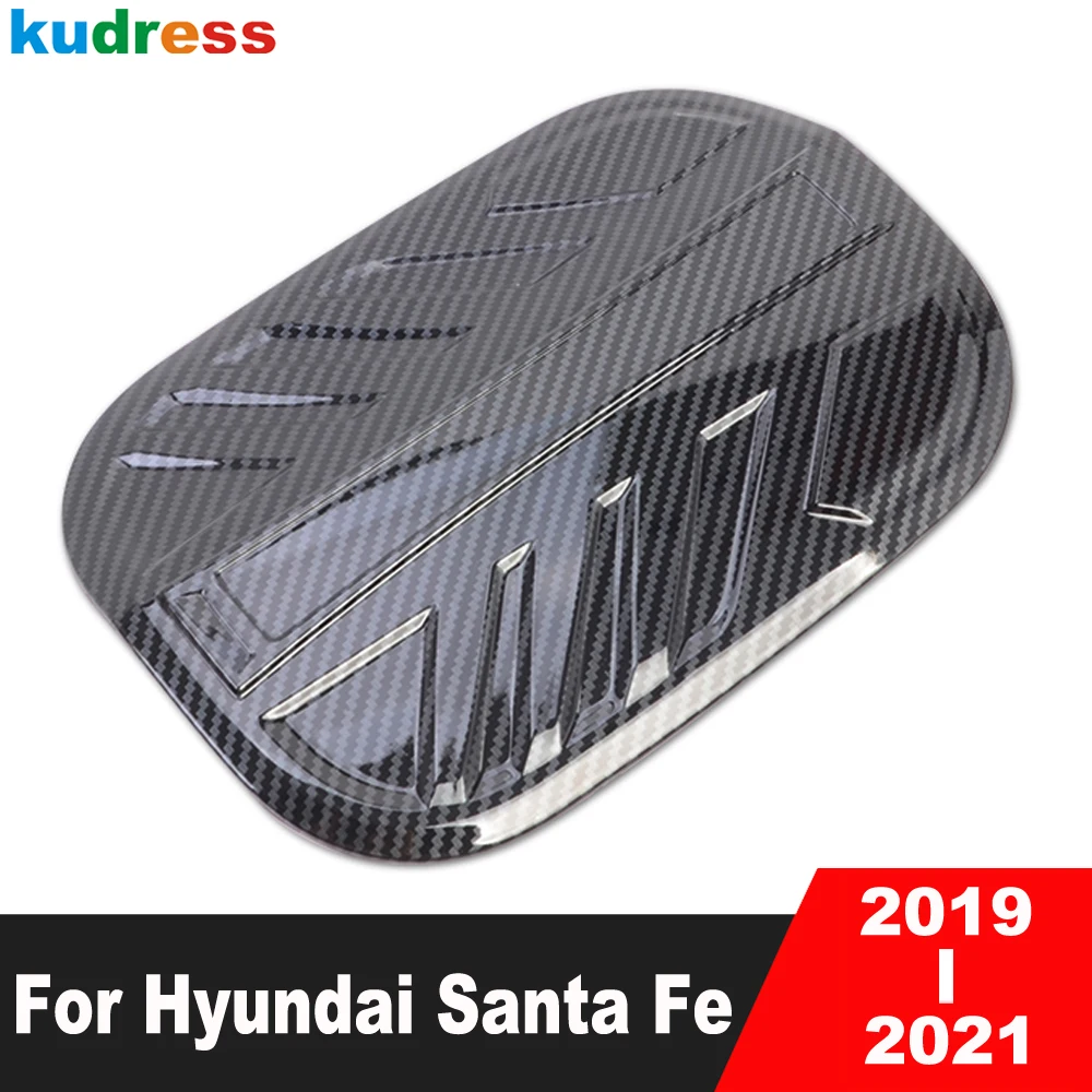 Hyundai Santa Fe 2019 için 2020 2021 Karbon Fiber araba yakıt depo kapağı Gaz Yağı Benzin depo kapağı Trim Sticker Aksesuarları