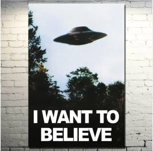 İNANMAK İSTİYORUM - X Dosyaları sanat tuval boyama UFO TV Serisi Posterler ve Baskılar duvar sanat resmi Oturma Odası Ev Dekor için