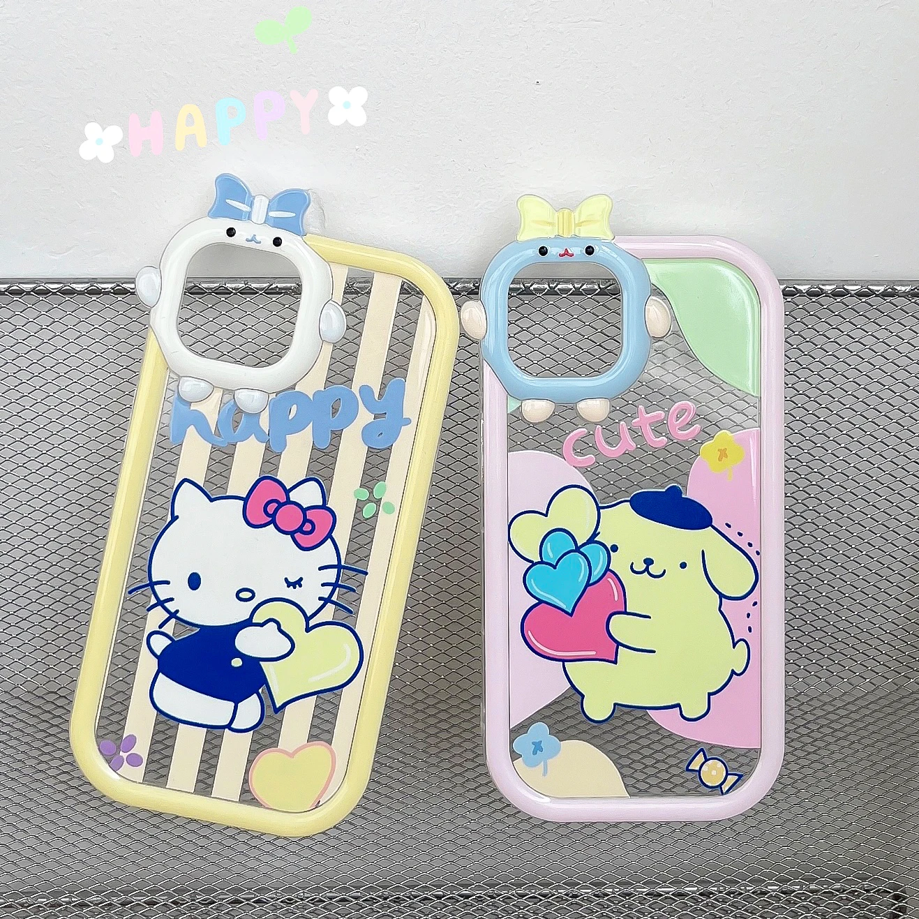 İphone 11 12 13 Pro Max X H Xr Darbeye Dayanıklı Kapak İçin Sanrio Hello Kitty Pompompurin Telefonu Kılıfı 