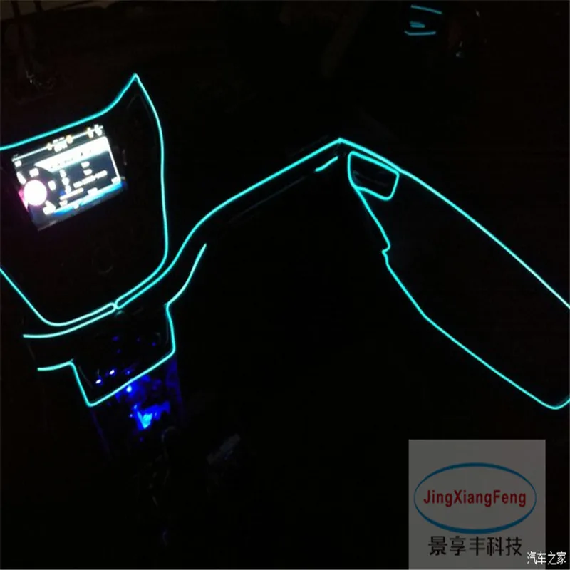 JingXiangFeng Esnek Neon ışık EL Tel halat Araba Dekorasyon şerit zeka kılıf Kia rio sportage sorento k3 k5 için 10 Renkler 2 M