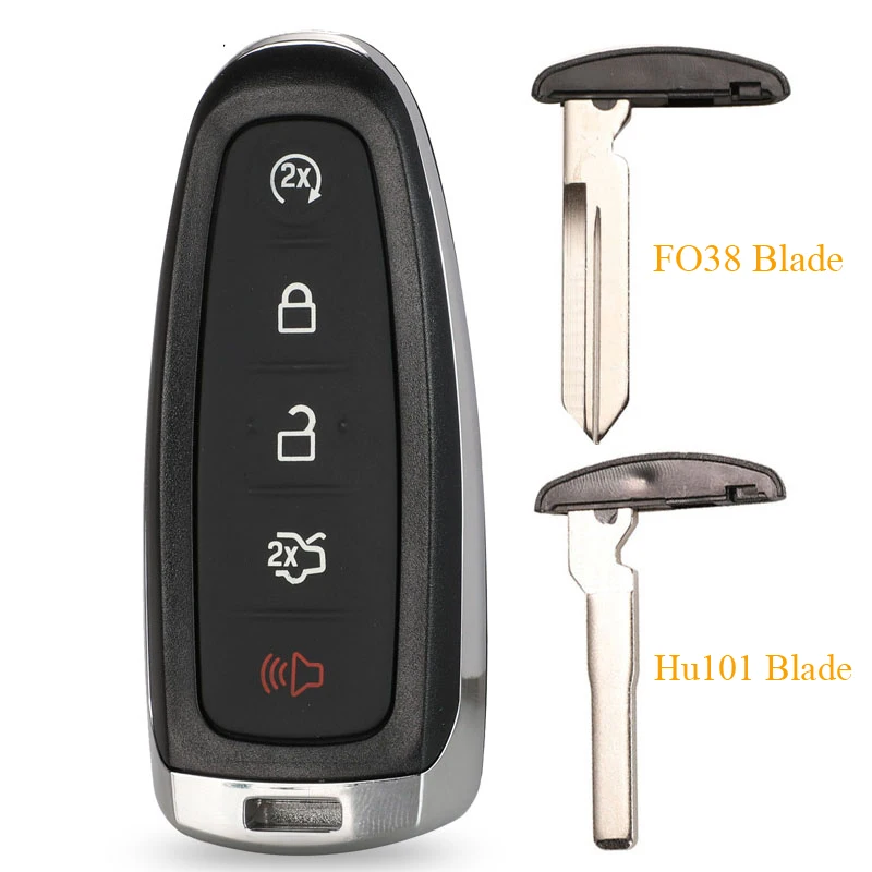 jingyuqin 5 Düğmeler Yedek Uzaktan Araba Anahtarı Kabuk Durumda Fob Ford Explorer Kenar Kaçış Flex Taurus Çip ile