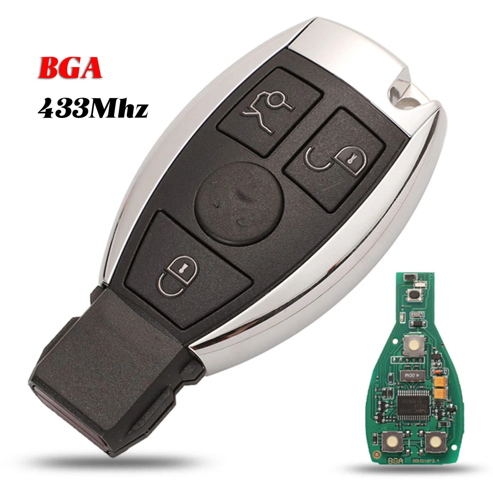 jingyuqin akıllı anahtar 3 Düğmeler FSK 433MHz Mercedes Benz İçin Otomatik Uzaktan Anahtar Desteği NEC Ve BGA 2000 + Yıl