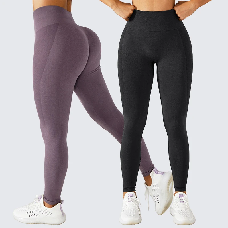 Kadın Egzersiz Gym Fitness Push Up Ezme Popo Yüksek Bel Spor Dikişsiz Pantolon Yoga Tayt