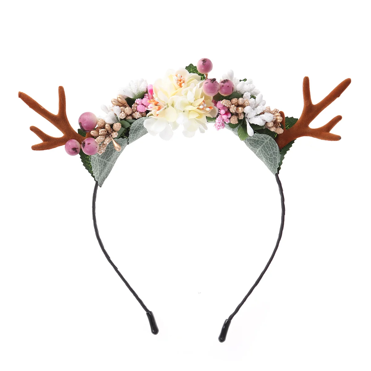 Kafa bandı Geyik Noel Ren Geyiği Boynuzları Saç Bantları Kadın Kızlar Çocuklar Çiçek Kostüm Boynuz Çemberler Çiçek