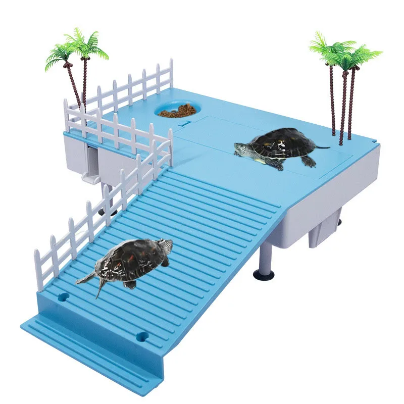 Kaplumbağa Teras Kaplumbağa Güneşlenme Platformu Yüzen Kaplumbağa İskele Terrapin Dock Kurbağalar Sürüngen Rampa Platformu Su Pompası ile