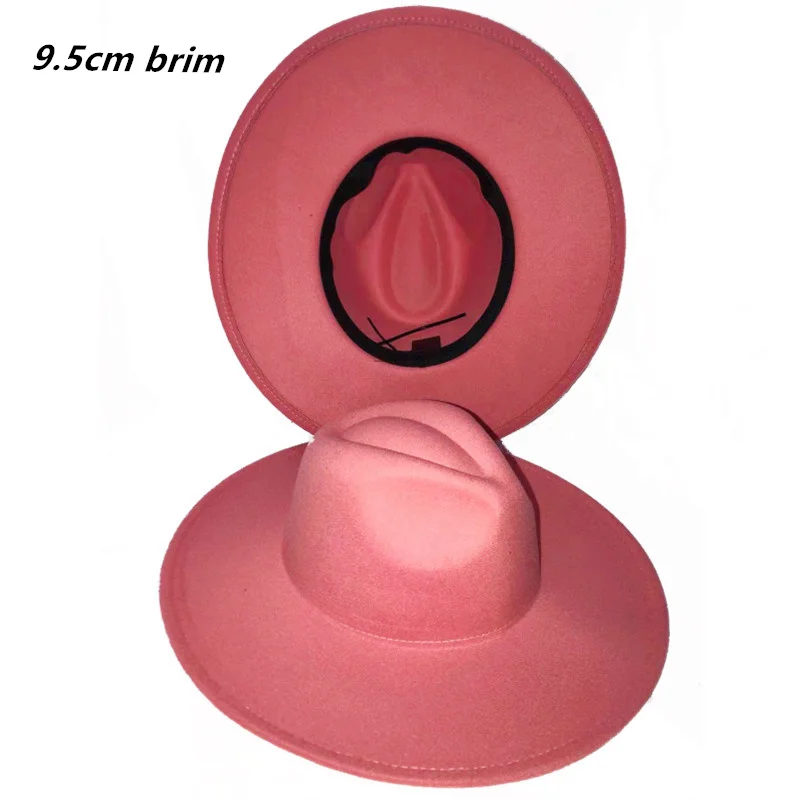 Karpuz kırmızı fötr şapka 9.5 cm beden yeni ayarlanabilir unisex şapka fötr şapka caz kış şapka запкаяенская