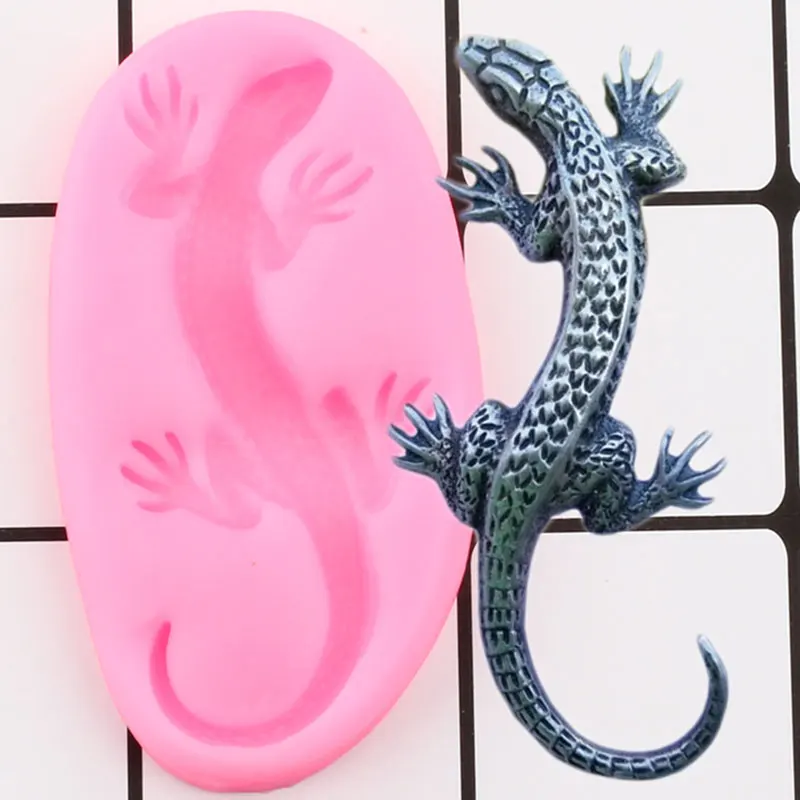 Kertenkele silikon kalıp Fondan Kek Dekorasyon Araçları Gecko Salamander Polimer Kil Şeker çikolata Gumpaste Kalıp Kek Pişirme