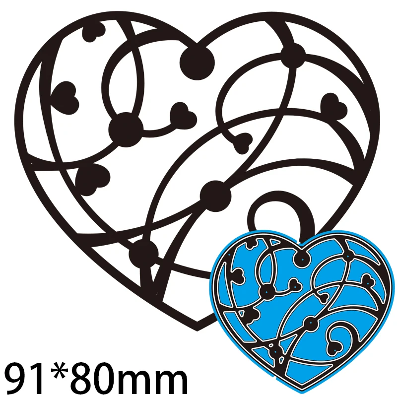 Kesme Ölür Kalp şeklinde İçi Boş Desen Tebrik Kartı Dekorasyon DIY Hurda Rezervasyon Fotoğraf Albümü Kabartma Kağıt Kartları 91 * 80mm