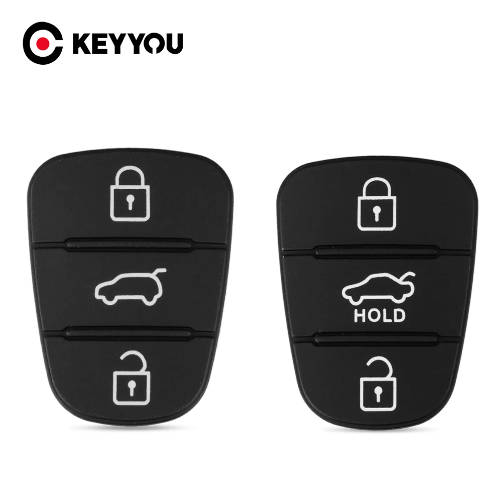 KEYYOU Yedek 3 Düğme Lastik Pedi Anahtar Kabuk Çevirme Uzaktan Araba Anahtarı Hyundai IX35 I30 Accent Kia K2 K5 Rio Fob Vaka Kapak