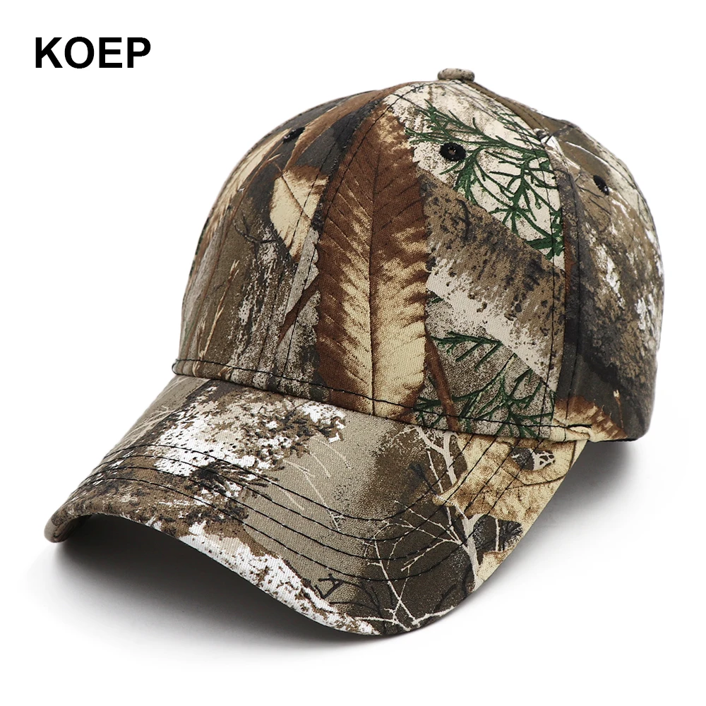 KOEP 2021 Yeni Varış kamuflajlı beyzbol şapkası s Casquette Kamuflaj Kap Erkekler Açık balıkçı şapkası Avcılık baba şapkası KAMUFLAJ