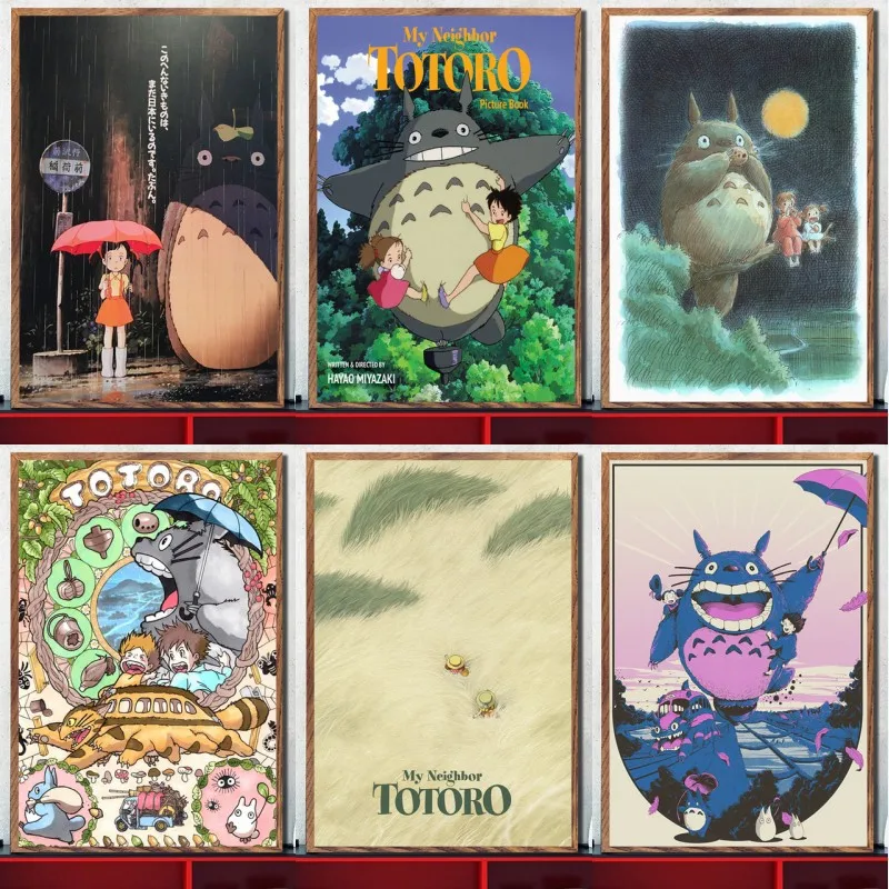 Komşum Totoro Stüdyo Ghibli Anime Posterler Ve Baskılar Tuval Boyama Resimleri Duvar Sanatı Dekoratif Ev Dekor Plakat