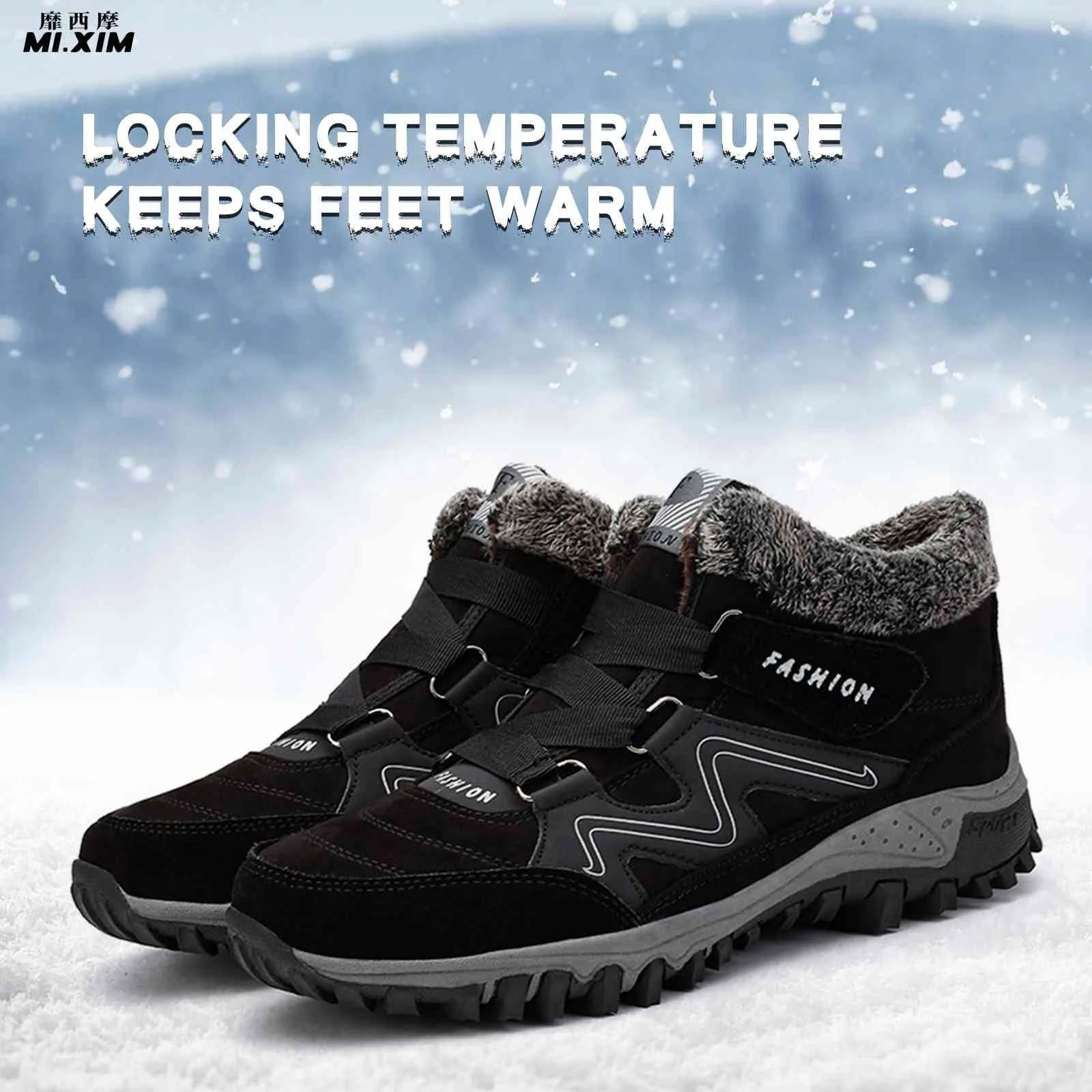 Kış Erkek Botları deri sneakers kar botu Açık Spor yürüyüş ayakkabısı Erkekler Kadınlar için Yürüyüş Çizme Tırmanma Avcılık Sneakers