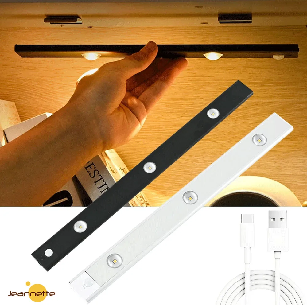 LED Hareket Sensörü Kablosuz Ultra ince Gece Lambası USB LED şarap soğutucu ışık Mutfak dolabı Yatak Odası dolap iç mekan aydınlatması