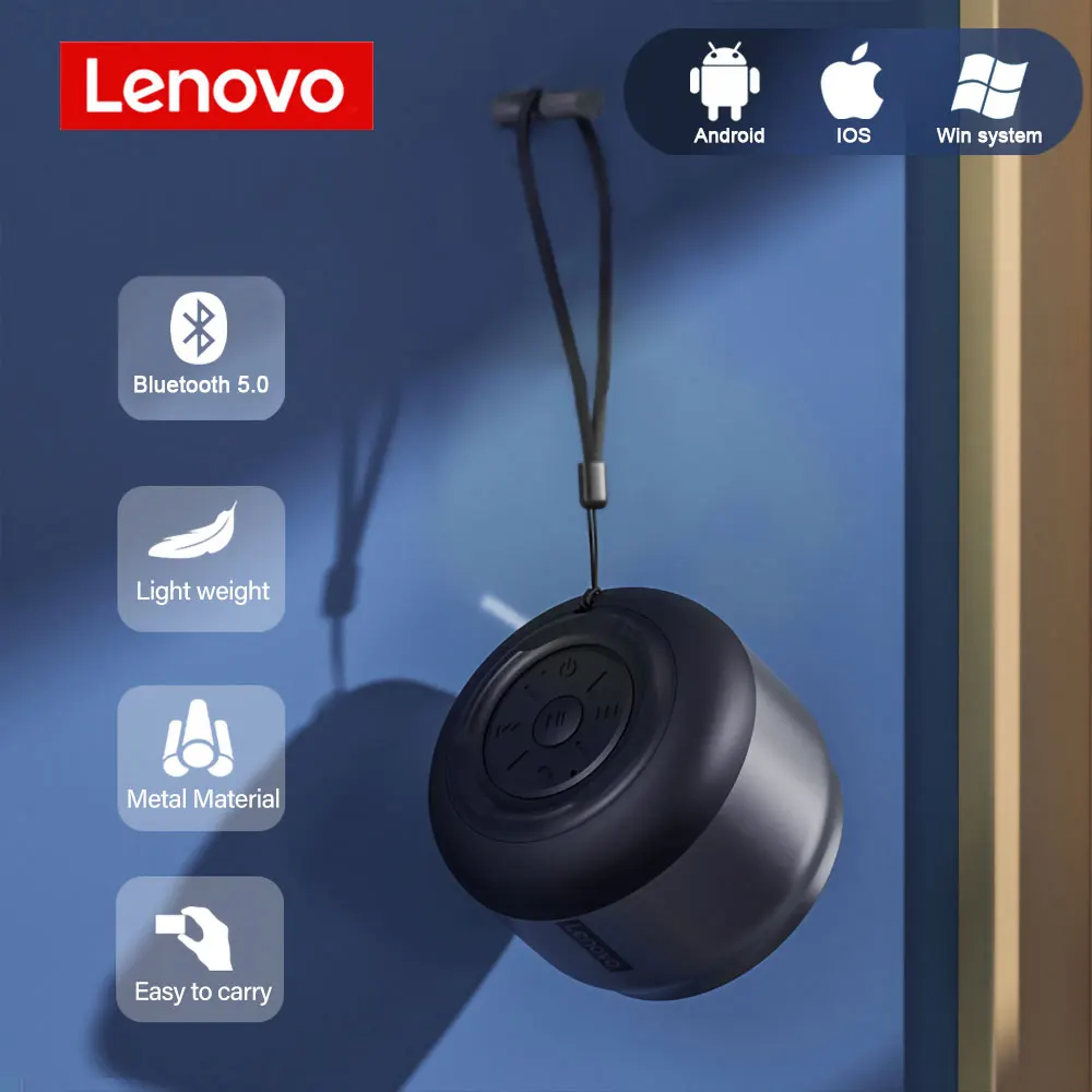 Lenovo K3 Bluetooth hoparlör Taşınabilir Hıfı Bluetooth 5.0 Kablosuz Hoparlör Su Geçirmez USB Hoparlör Müzik Surround Bas Kutusu Mic