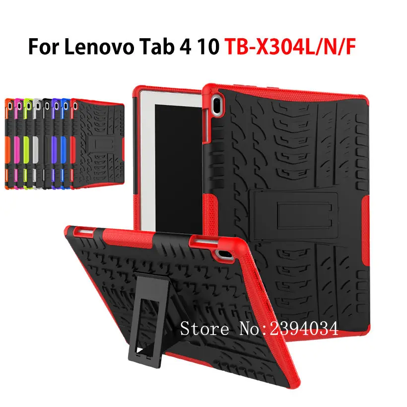 Lenovo TAB4 Tab 4 10 TB-X304L TB-X304F TB-X304N Kapak Ağır 2 in 1 Hibrid Sağlam Dayanıklı Funda Tablet Standı Kabuk