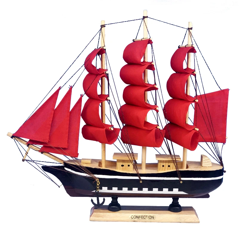 LUCKK Yeni 3 Renkler Ahşap Yelkenli Tekneler Minyatür Tekne Ahşap Dekorasyon Hediye için Çocuk ve Yetişkin İçin Ev Dekor Zanaat 9857G-33