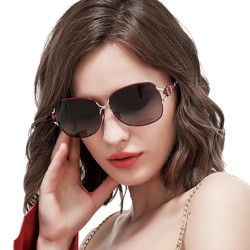 Lüks Marka Tasarımcısı kadın Polarize Güneş Gözlüğü Yeşim burunluklar Bayan Zarif güneş gözlüğü Kadın Sürüş Gözlük Oculos De Sol