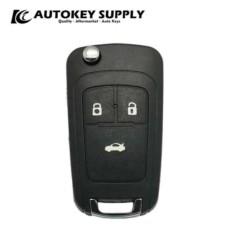 Modifiye Chevrolet 3 Düğme Uzaktan katlanır araba anahtarı Kabuk (Bıçak Olmadan) AutokeySupply AKGMF115