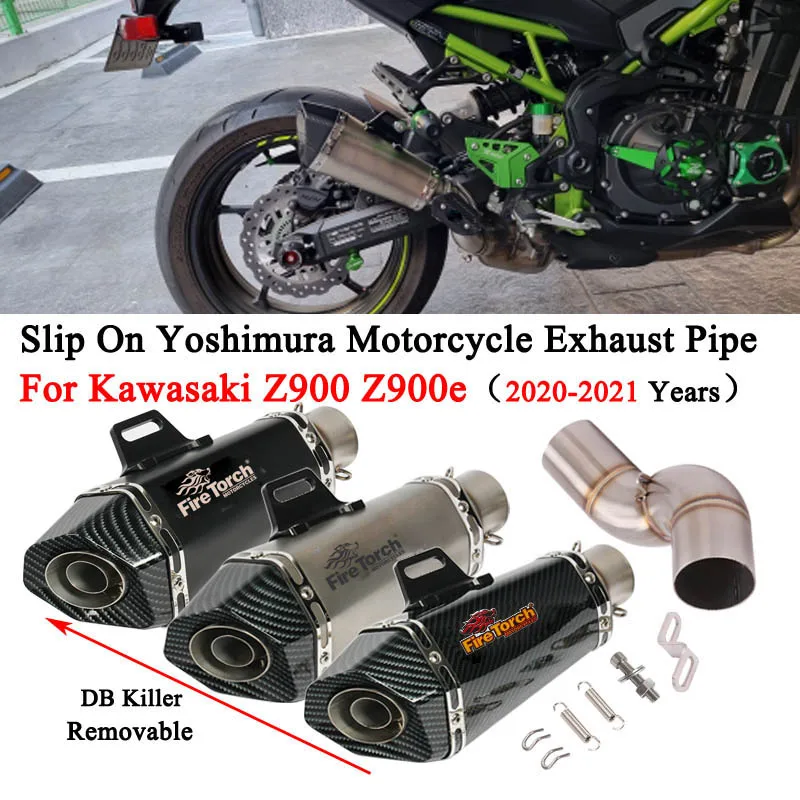 Motosiklet Egzoz Borusu Modifiye Echappement Orta Bağlantı Borusu Kaçış Moto Susturucu DB Killer Kawasaki Z900 Z900e 2020 2021