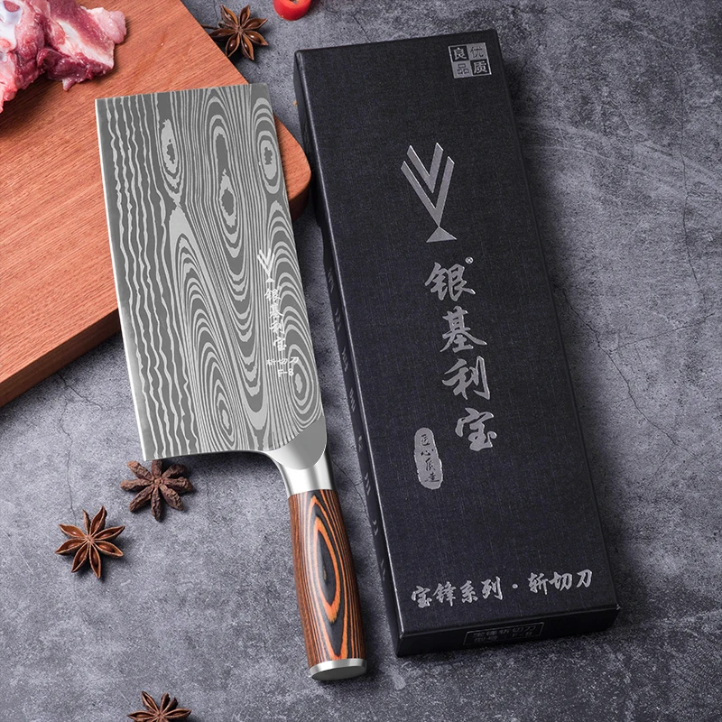 Mutfak Bıçakları Yüksek dereceli Şam Dövme Bıçak 5cr15mov Paslanmaz Çelik Mutfak Bıçağı Çin Şef Cleaver Şam Bıçak