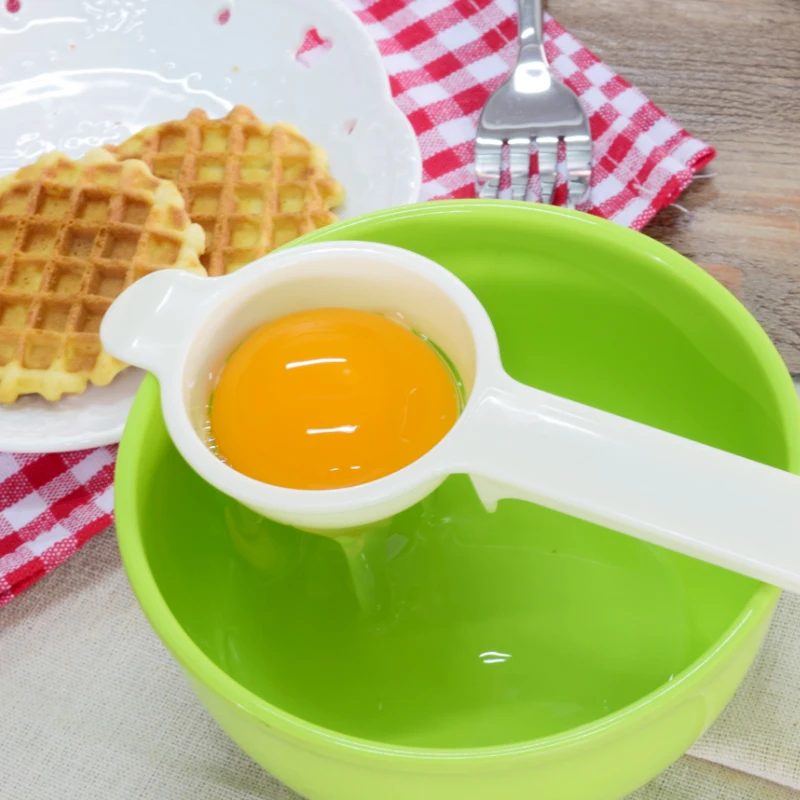 Mutfak gereçleri Yüksek kaliteli büyük uzun saplı plastik yumurta sarısı yumurta beyaz ayırıcı Gıda sınıfı Yumurta Aracı Alet Yumurta Bölücü
