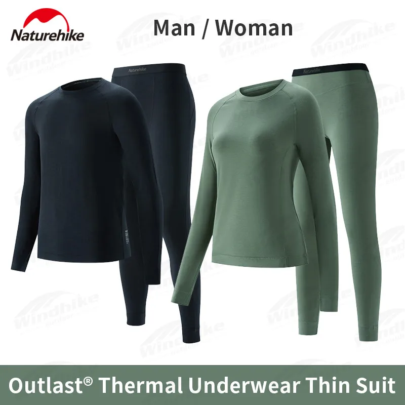 Naturehike outlast® 180g ultralight açık ince sıcak iç çamaşırı kadın / Erkek spor yoga spor giyim Nefes 5℃~15℃