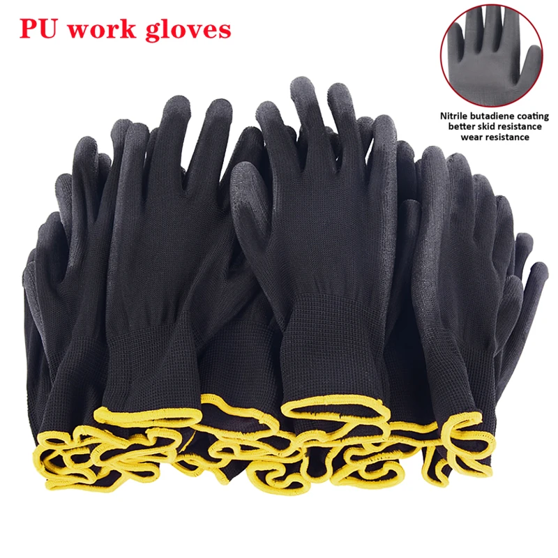 Nitril emniyet kaplamalı iş eldivenleri PU ve avuç içi kaplamalı eldivenler emniyet eldivenleri inşaat ve bakım araçları için uygundur