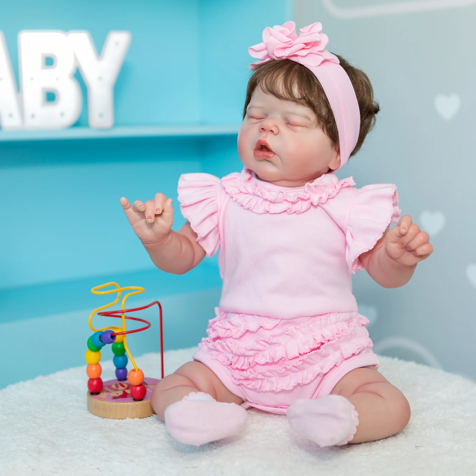 NPK 55 CM 0-3Month Bebek Boyutu Reborn Alexis Gerçekçi Yumuşak Dokunmatik Topluca Bebek 3D Cilt Visibile Damarlar Yüksek Kalite Sanat Bebek