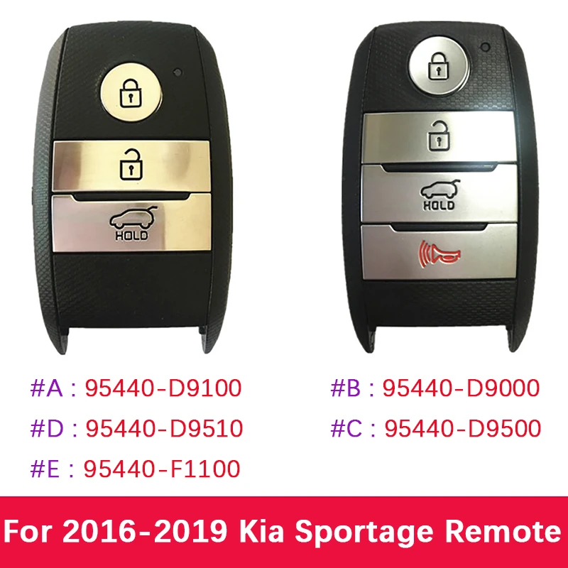 Orijinal / Satış Sonrası Kia Sportage 2016-2019 İçin akıllı anahtar 95440-D9100 95440-D9000 95440-D9500 95440-D9510 95440-F1100 3/4 Düğme