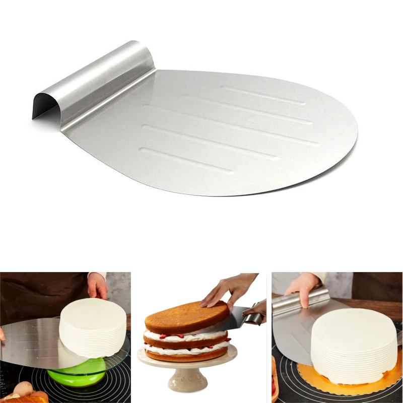 Paslanmaz Çelik Kek Transfer Tepsisi Kek Servis Aracı Pizza Ekmek Hareketli Plaka Kek Kaldırıcı Kürek Pişirme Aracı Mutfak Kazıyıcı
