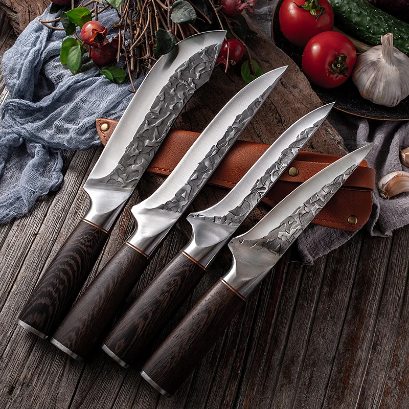 Paslanmaz Çelik Mutfak kemiksi saplı bıçak El Yapımı balıkçı bıçağı Et Cleaver Açık Pişirme kasap bıçağı