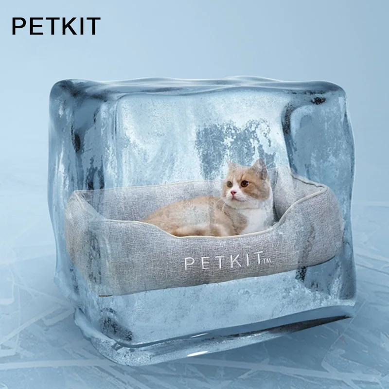 PETKIT Kedi Yatak Çöp Büyük Orta Kedi ve Küçük Köpek Kulübesi Ayrılabilir soğutma köpek yatağı Pet Kedi Yaz Soğutma Pedi Yatak