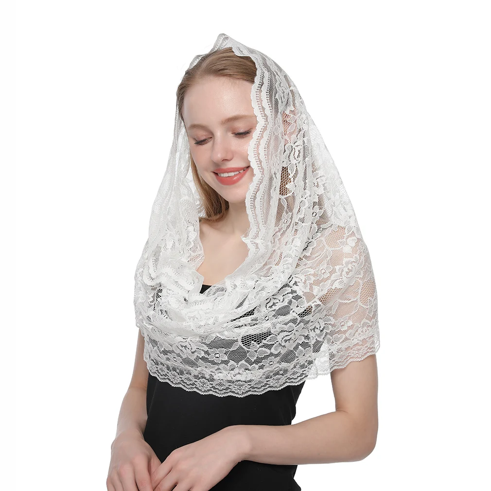Premium Çiçek Dantel Eşarp Başörtüsü Şal Kilise kadın Eşarp Bandana Kafa Bandı Saçaklar Üçgen Püskül Şal Eşarp Başörtüsü