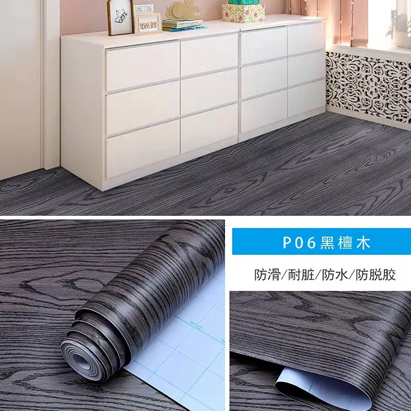 PVC Kalın Çizilmeye dayanıklı Ahşap Tahıl zemin çıkartmaları Oturma Odası Yatak Odası için Kendinden Yapışkanlı Su Geçirmez Karo Sticker Banyo için