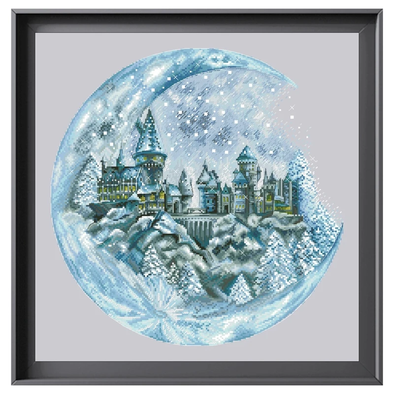 Sihirli Hogwarts çapraz dikiş kiti şehir sokak 18ct 14ct 11ct gümüş tuval dikiş nakış DIY duvar ev dekor